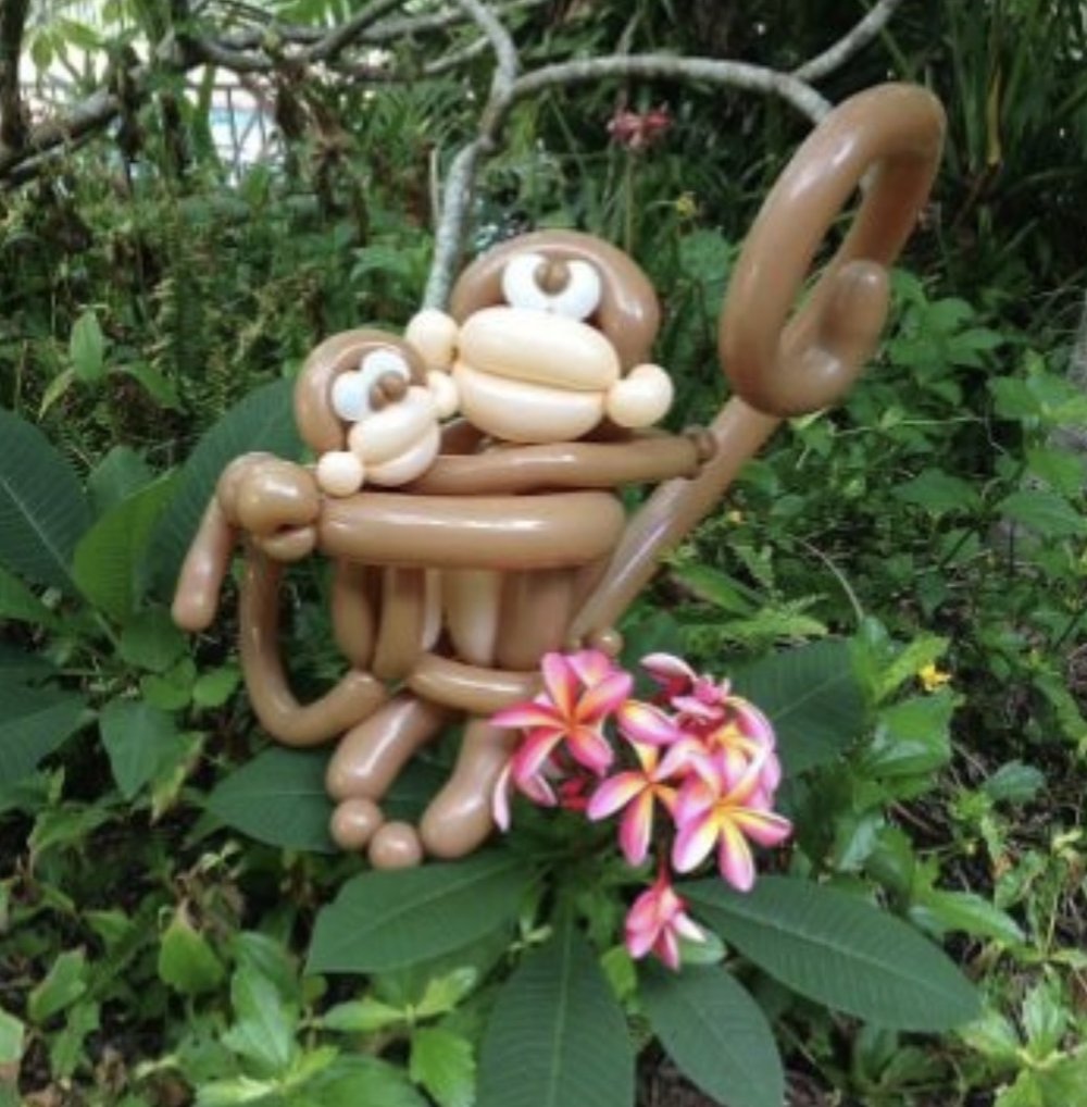 Detailed balloon monkey sculpture