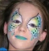 Green butterfly face paint