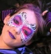 Purple butterfly face paint