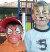 Tiger and spiderman face paint