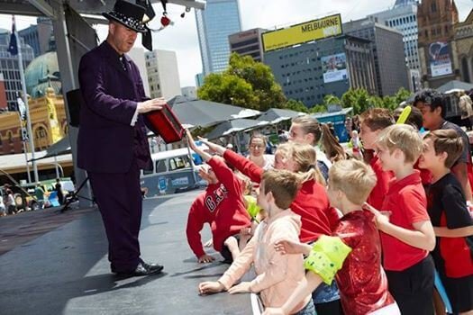 Community event performance at Federation Square Melbourne